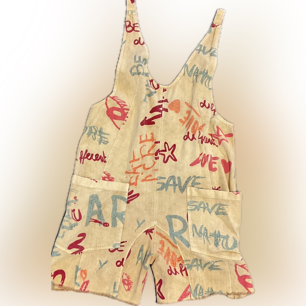 Graphic Print Women's Overalls